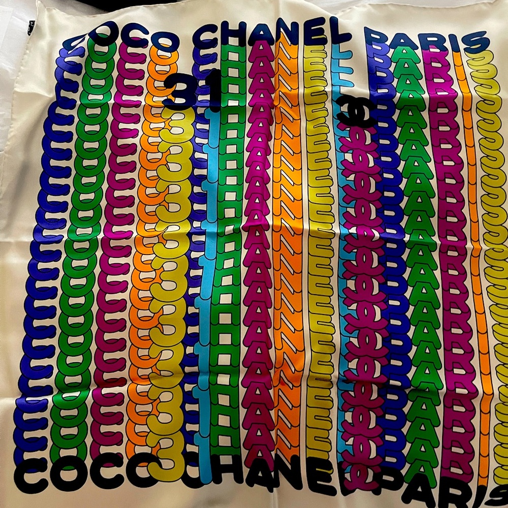 Chanel Rainbow Silk Scarf-NIB